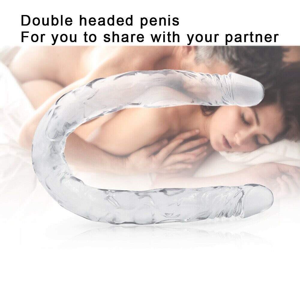 44cm Soft Jelly Dildo Double Long Realistic Dildos Cock Lesbian Vaginal Anal Plug Flexible Fake Penis For Women Dildos Sex Toys