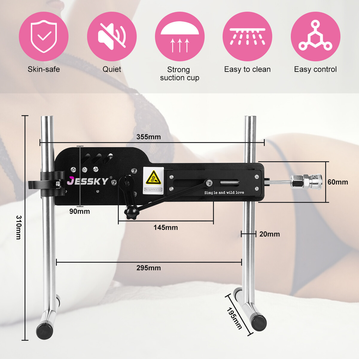 JESSKY Premium Sex Machine with 3 Attachments for Women