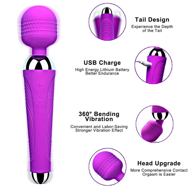 Wireless Dildos Av Vibrator Magic Wand For Women Clitoris Stimulator Usb Rechargeable Massager Sex Toys For Muscle Adults