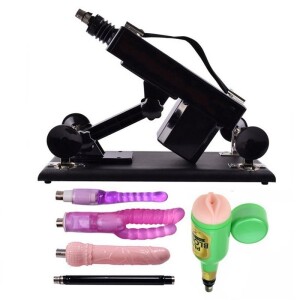Jesskylove Adjustable Speed Sex Machine For Couple With Vagina Cup And 4pcs Dildo